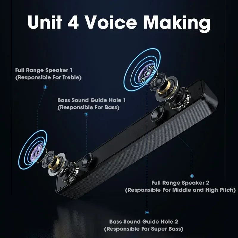 Soundbar USB con controllo Bluetooth